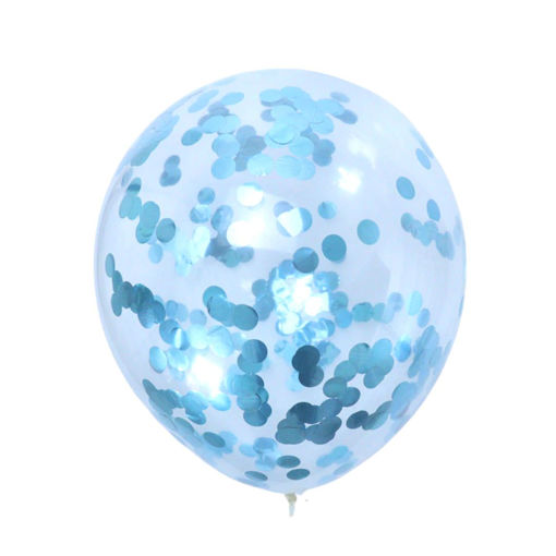 Picture of CLEAR LATEX LIGHT BLUE CONFETTI BALLOONS 11 INCH - SINGLES